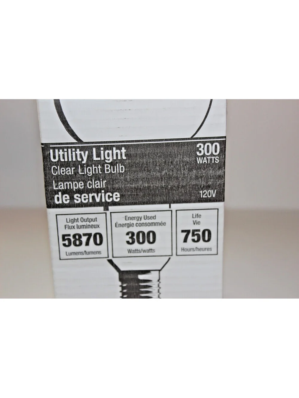 5 Lot Sylvania Utility Light 300W Clear Light Bulbs 120V PS 30